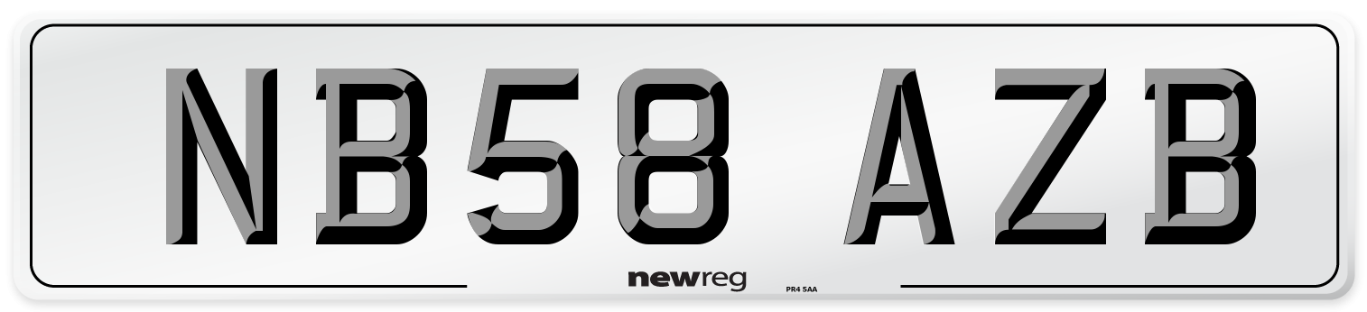 NB58 AZB Number Plate from New Reg